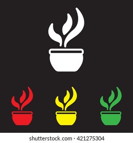 Web line icon. Flower in a pot