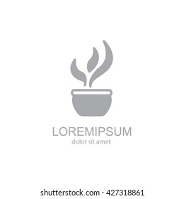Web line icon. Flower in a pot