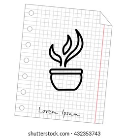 Web line icon. Flower in a pot