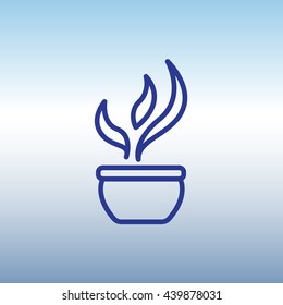 Web line icon. Flower in a pot