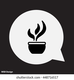 Web line icon. Flower in a pot