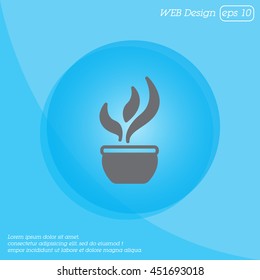 Web line icon. Flower in a pot