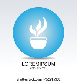 Web line icon. Flower in a pot