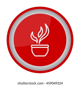 Web line icon. Flower in a pot