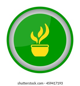 Web line icon. Flower in a pot