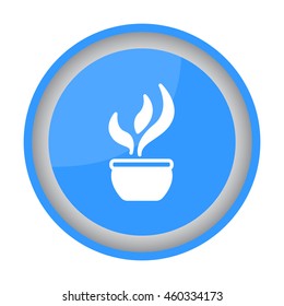 Web line icon. Flower in a pot