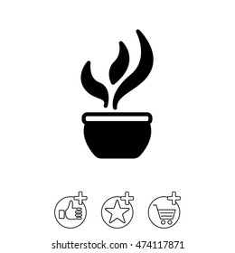 Web line icon. Flower in a pot
