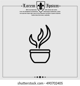 Web line icon. Flower in a pot