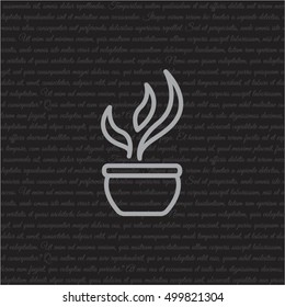 Web line icon. Flower in a pot