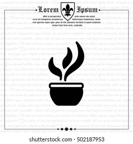 Web line icon. Flower in a pot