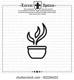 Web line icon. Flower in a pot
