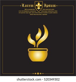 Web line icon. Flower in a pot