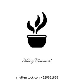 Web line icon. Flower in a pot