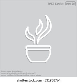 Web line icon. Flower in a pot