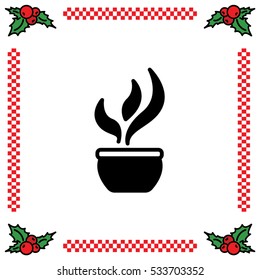 Web line icon. Flower in a pot