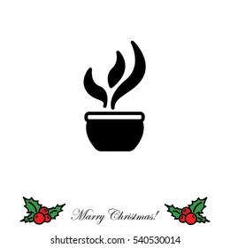 Web line icon. Flower in a pot