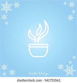Web line icon. Flower in a pot