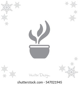 Web line icon. Flower in a pot