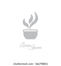 Web line icon. Flower in a pot