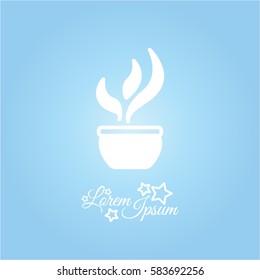 Web line icon. Flower in a pot