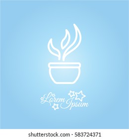Web line icon. Flower in a pot