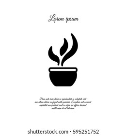 Web line icon. Flower in a pot