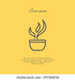 Web line icon. Flower in a pot