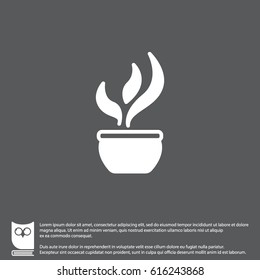 Web line icon. Flower in a pot
