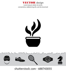 Web line icon. Flower in a pot