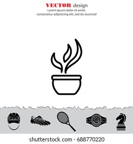 Web line icon. Flower in a pot