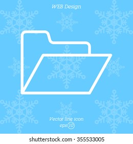 Web line icon. Folder.
