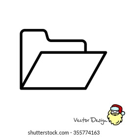 Web line icon. Folder.