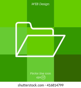 Web line icon. Folder.