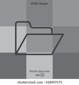 Web line icon. Folder.