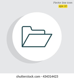Web line icon. Folder.