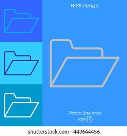 Web line icon. Folder.