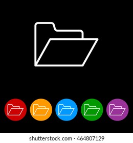 Web line icon. Folder.