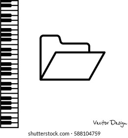 Web line icon. Folder.