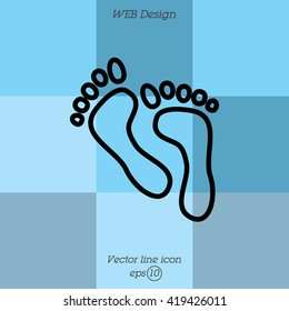 Web line icon. Foot