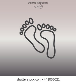 Web line icon. Foot