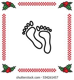 Web line icon. Foot