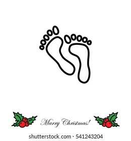 Web line icon. Foot