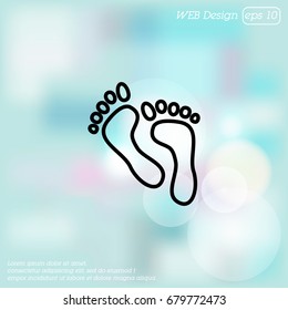 Web line icon. Foot