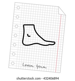 Web line icon. Foot, foot standing 