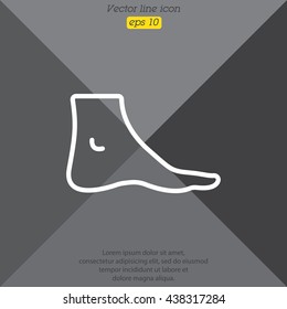 Web line icon. Foot, foot standing 