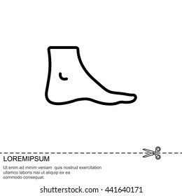 Web line icon. Foot, foot standing 