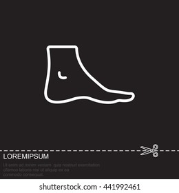 Web line icon. Foot, foot standing 