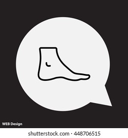 Web line icon. Foot, foot standing 