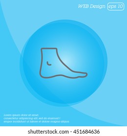 Web line icon. Foot, foot standing 