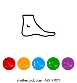 Web line icon. Foot, foot standing 